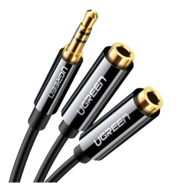 Ugreen 30620 3.5 mm Male to 2-Female Audio Splitter Cable (Black)
