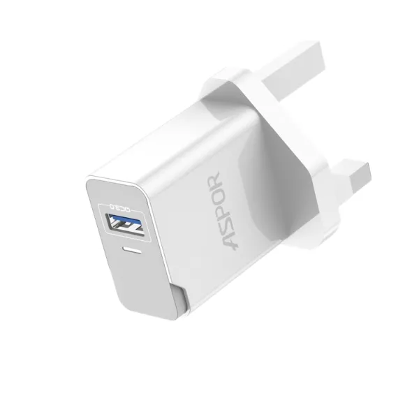 Aspor A827 3-Pin USB Charger with Micro USB Cable — photo 3