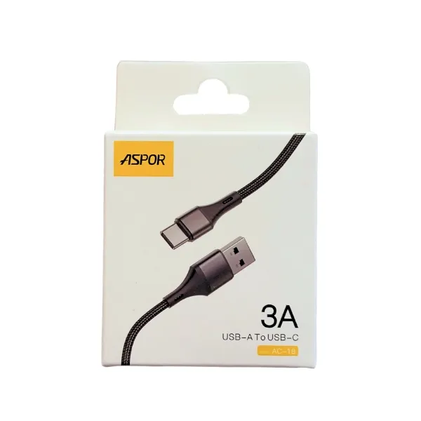 Aspor AC-18 3A Type-C Nylon Braided Cable 1m — photo 2