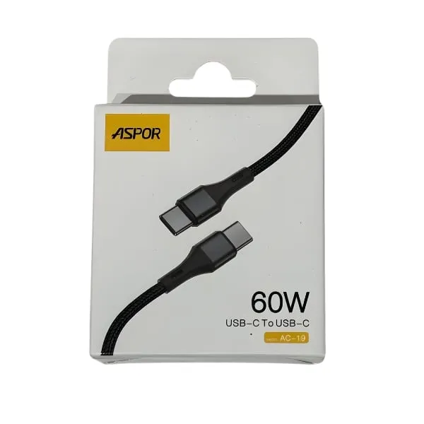Aspor AC-19 60W USB-C to USB-C Nylon Cable (1m) — photo 4
