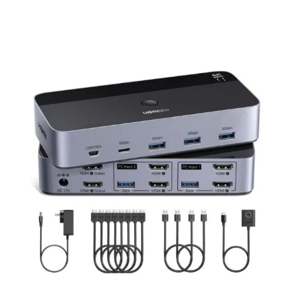 Ugreen 55455 Dual Monitor HDMI KVM Switch 2-In-2-Out