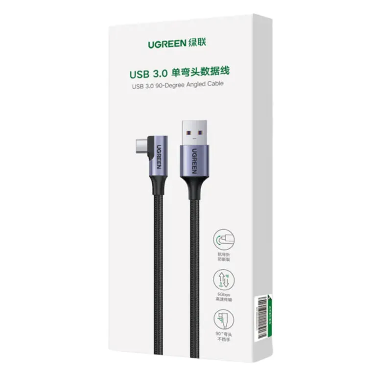 Ugreen 20299 USB-A to USB-C 90° Fast Charging Cable 1M — photo 4