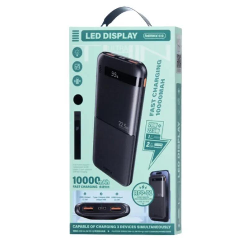 Remax RPP-71 22.5W 10000mAh Fast Charging Power Bank – Black — photo 3