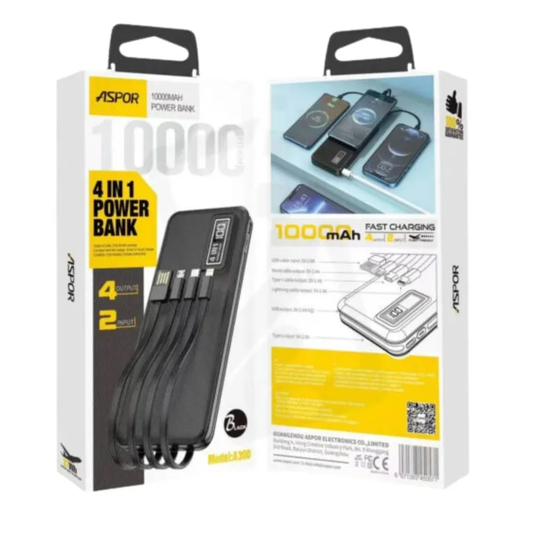 Aspor A300 10000mAh 2.4A Fast Charging Power Bank — photo 4