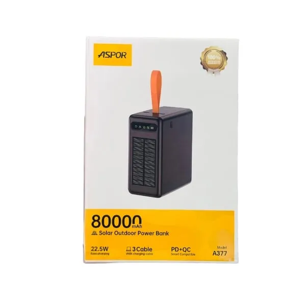 Aspor A377 80000mAh Solar Power Bank — photo 3