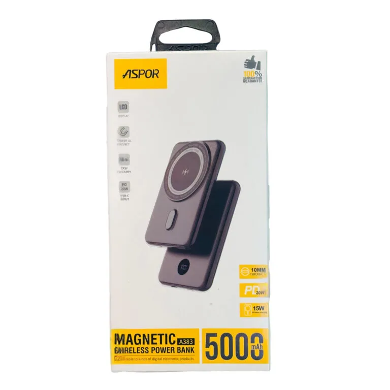 Aspor A383 5000mAh Magnetic Wireless Power Bank — photo 3