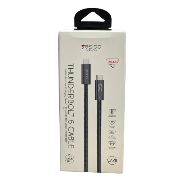 Yesido CA211 Thunderbolt 5 Cable 240W 80Gbps — photo 4