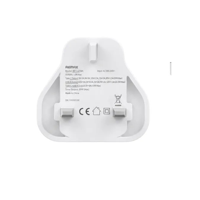 Remax CA-18 30W GaN Fast Charger UK Plug — photo 4