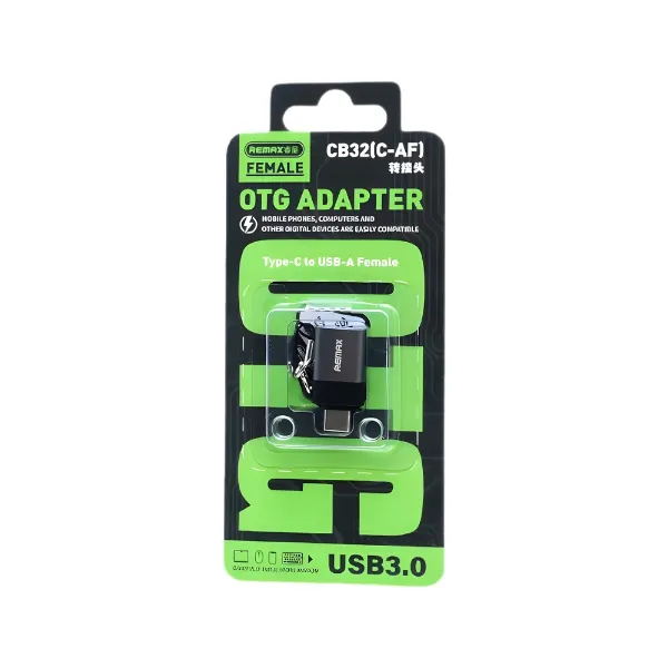 Remax CB32 USB-C to USB-A OTG Adapter – Black — photo 2