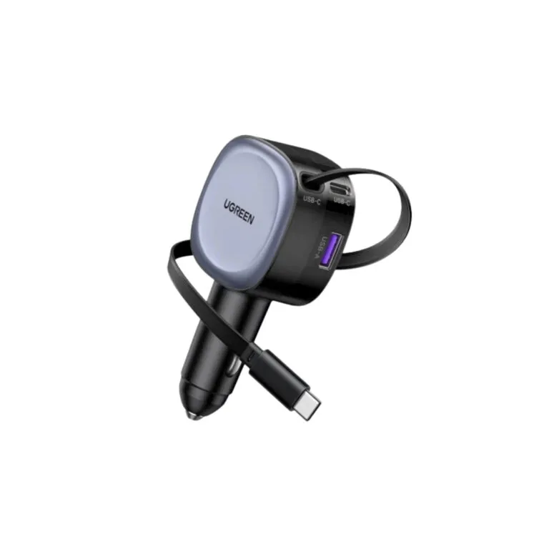 Ugreen 55653 75W Fast Car Charger with Retractable Cable
