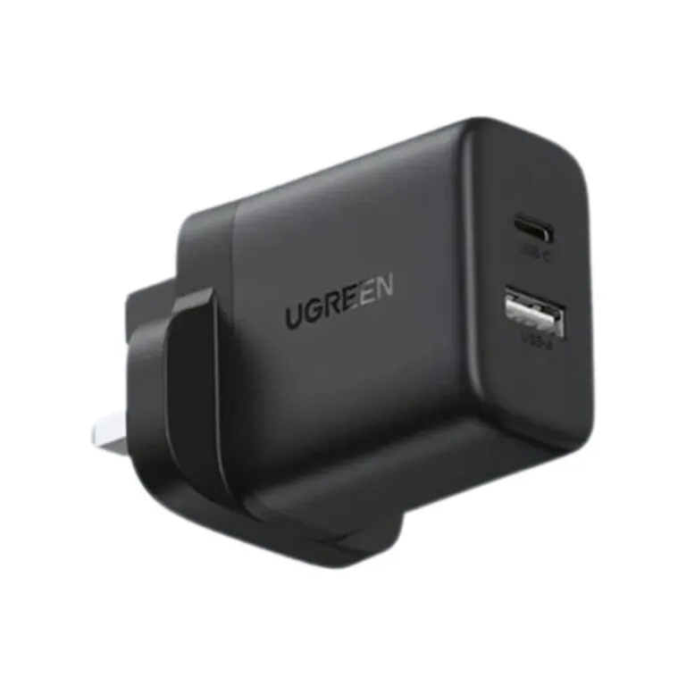 Ugreen 45304 20W 2-Port Fast Charger UK Plug – Black — photo 2