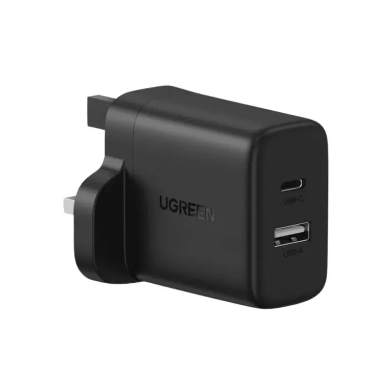 Ugreen 45304 20W 2-Port Fast Charger UK Plug – Black