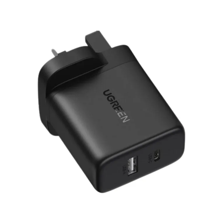Ugreen 45304 20W 2-Port Fast Charger UK Plug – Black — photo 3