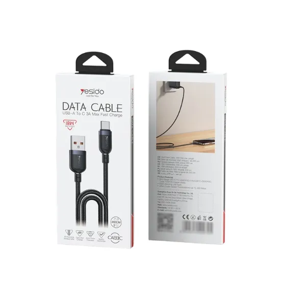 Yesido CA133C USB-A to USB-C 18W Braided Cable — photo 3