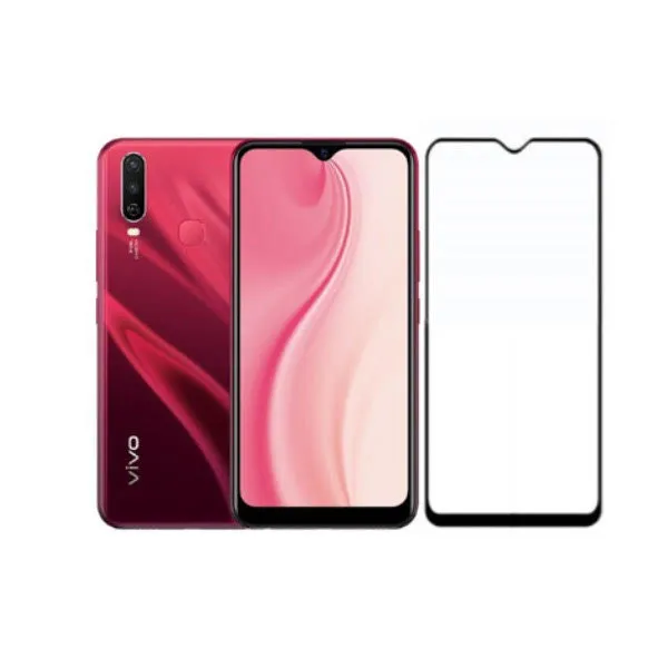 Other / Generic Vivo Y3s Full Glue Tempered Glass Screen Protector