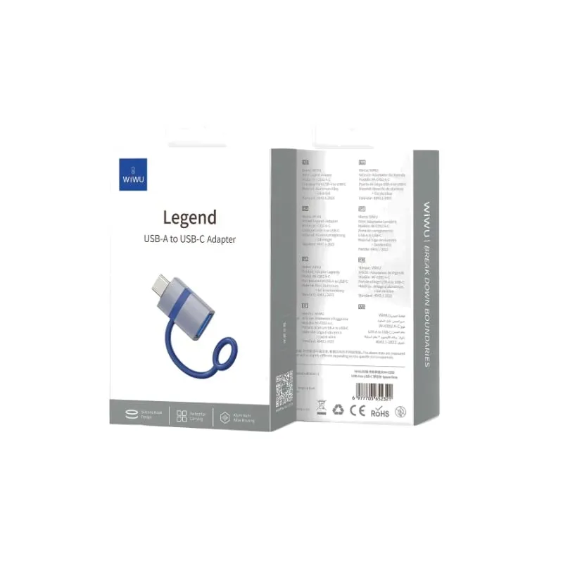 WiWU WI-C052 Legend USB-A to USB-C Adapter (Gray) — photo 2