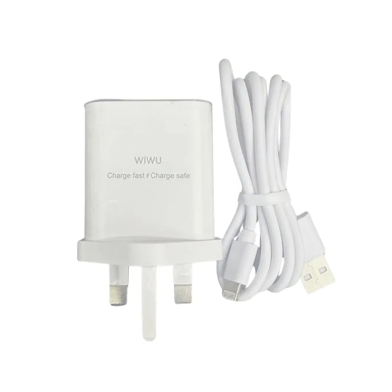 WiWU WI-G023 Essen Fast Charger + Lightning Cable Combo (UK Plug) — photo 2