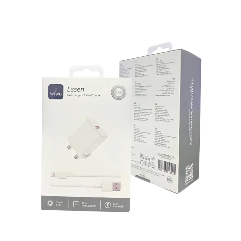 WiWU WI-G023 Essen Fast Charger + Lightning Cable Combo (UK Plug) — photo 3