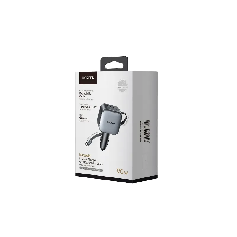 Ugreen 55909B Nexode 90W Retractable Car Charger — photo 3