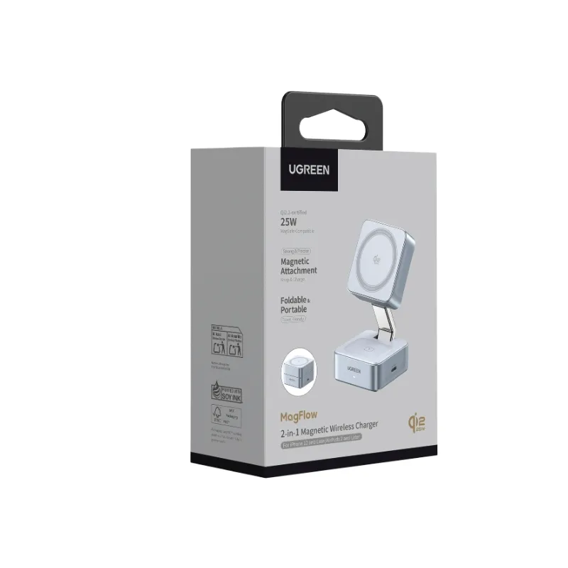 Ugreen 55960B MagFlow 25W 2-in-1 Magnetic Wireless Charger — photo 3