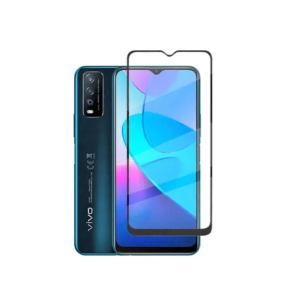 Other / Generic Vivo Y11s Full Glue Tempered Glass Screen Protector