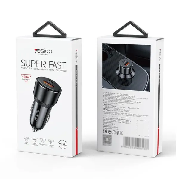 Yesido Y64 50W Super Fast Car Charger — photo 2