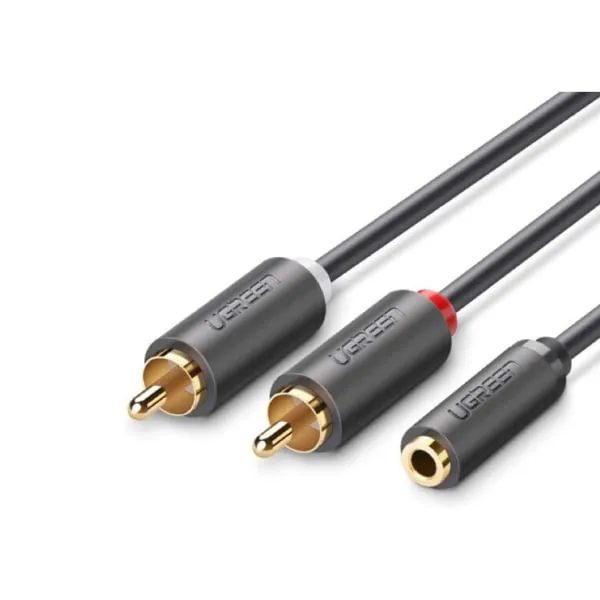 Ugreen 10588 3.5mm Female to 2RCA Male Audio Cable 1m