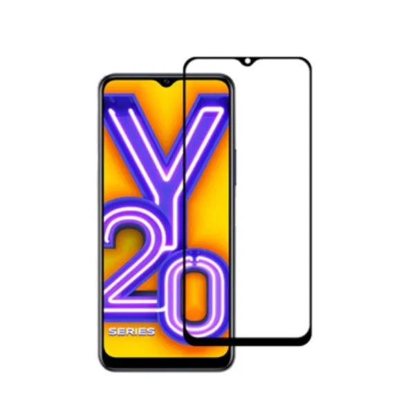 Other / Generic Vivo Y20 Full Glue Tempered Glass Screen Protector