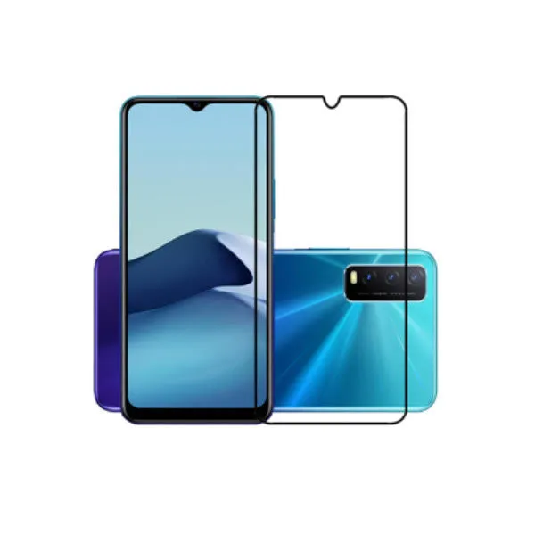 Other / Generic Vivo Y20s Full Glue Tempered Glass Screen Protector