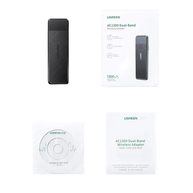 Ugreen 50340 AC1300 5G 2.4G Dual Band USB 3.0 WiFi Adapter — photo 5