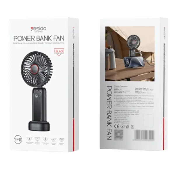 Yesido YF10 Powerbank with Handheld Mini Fan — photo 3